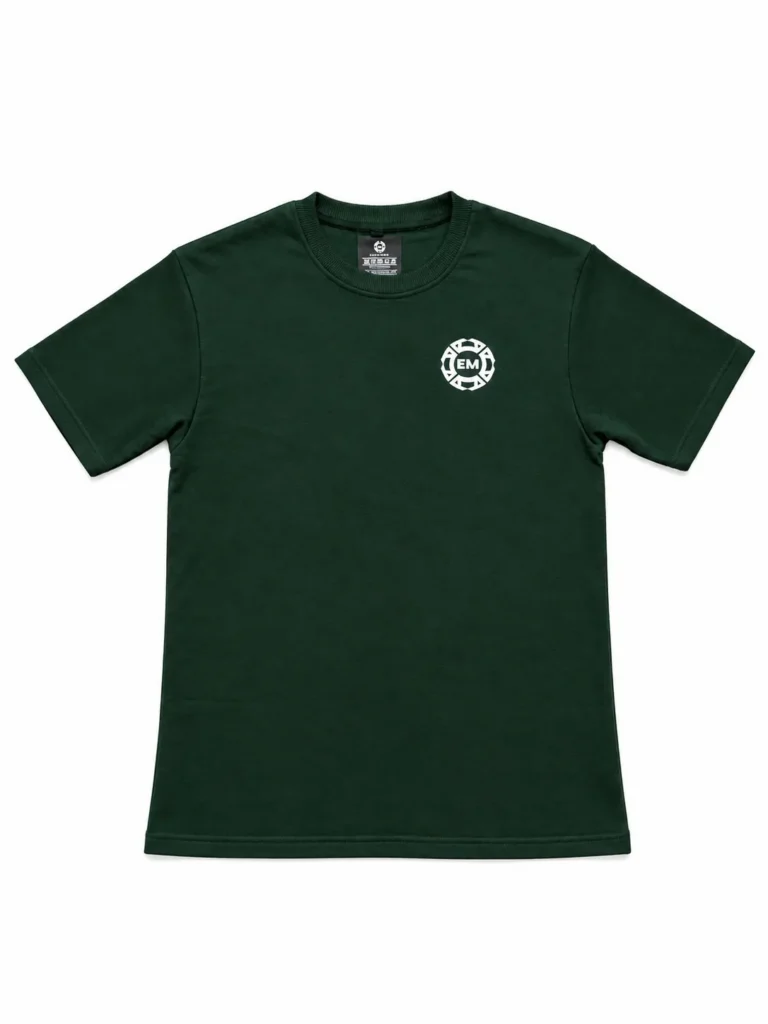 The forest green Salah Set terry tee on its own